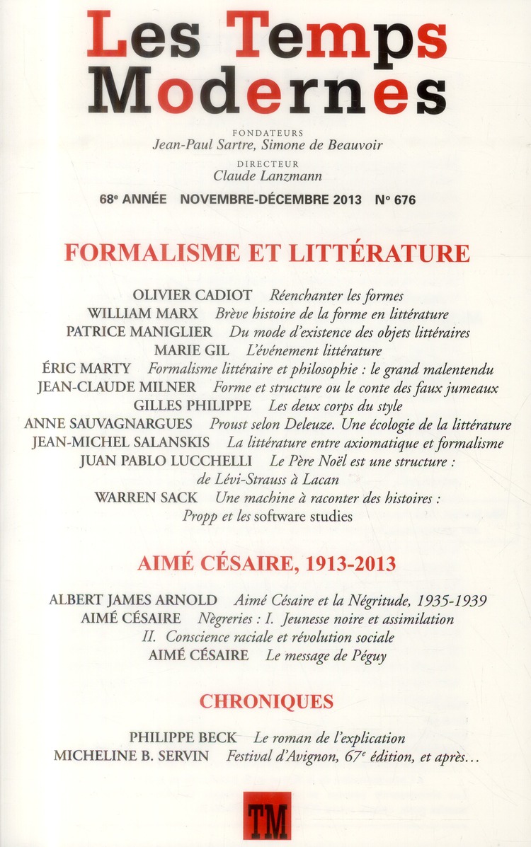 Les Temps Modernes/6762013/Formalisme et littérature