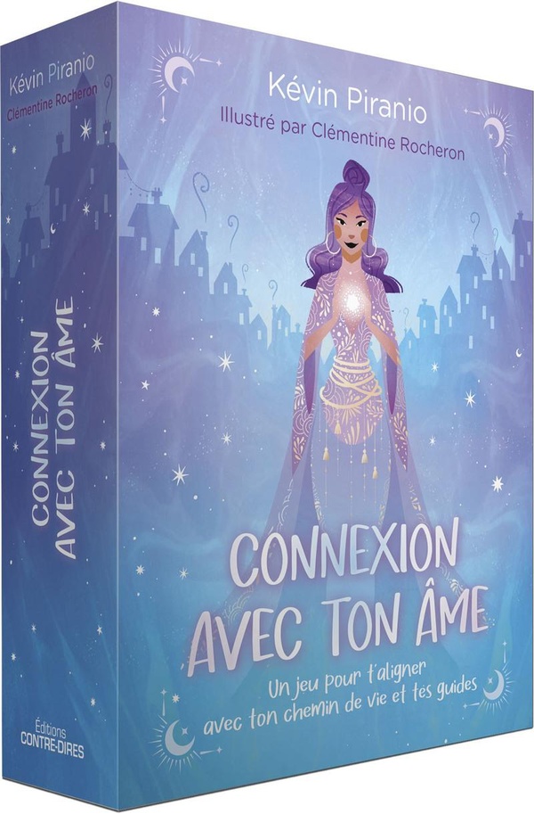 Connexion avec ton âme. Un jeu pour t'aligner avec ton chemin de vie et tes guides. Ce coffret conti