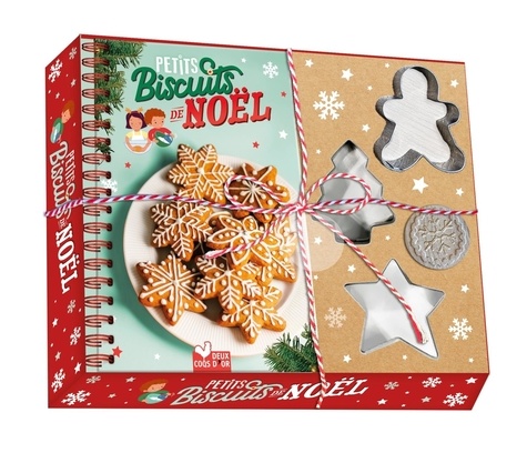 Petits biscuits de Noël. Coffret avec3 emporte-pièces, 1 tampon alimentaire en bois pour décorer tes