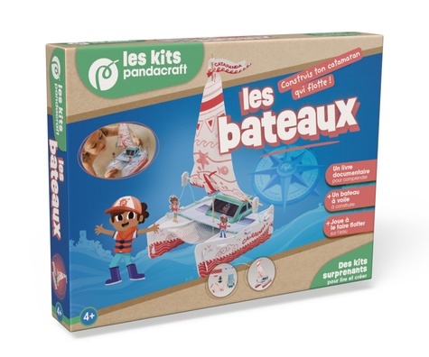Les bateaux - Kit Pandacraft dès 4 ans. Construis ton bateau à voile qui flotte !