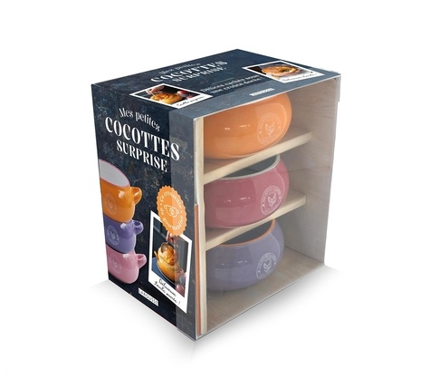 Mes petites cocottes surprise. Coffret avec 3 cocottes et 1 livret de recettes