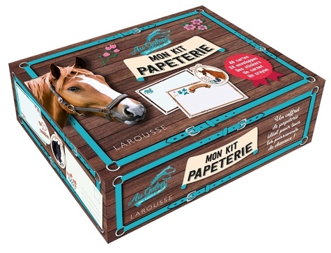 Mon Kit Papeterie Au Galop. Coffret avec 48 cartes, 24 enveloppes, des stickers, un carnet, 1 crayon