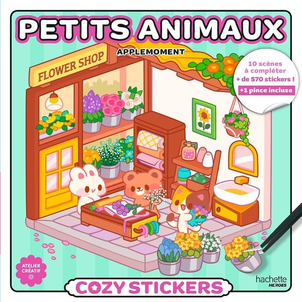 Petits animaux. 10 scènes à compléter de 570 stickers 1 pince incluse