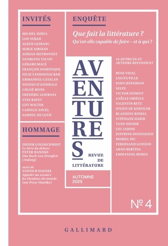 Aventures N° 4, automne 2025