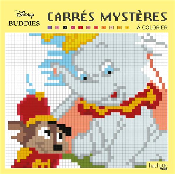 Carrés mystères à colorier Disney Buddies