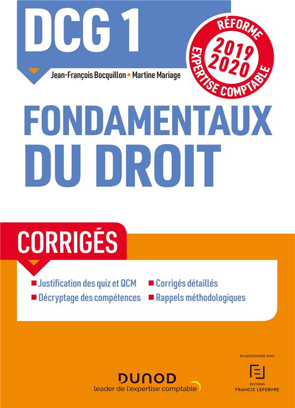 DCG 1 Fondamentaux du droit. Corrigés