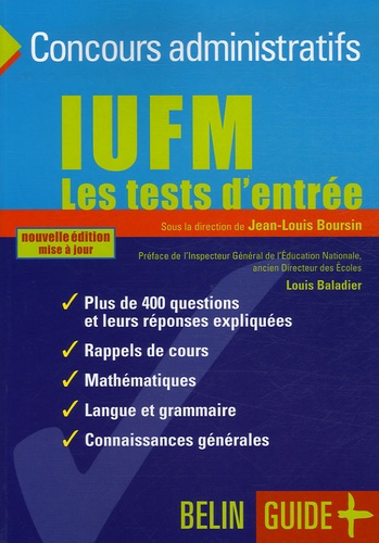 IUFM. Les tests d'entrée