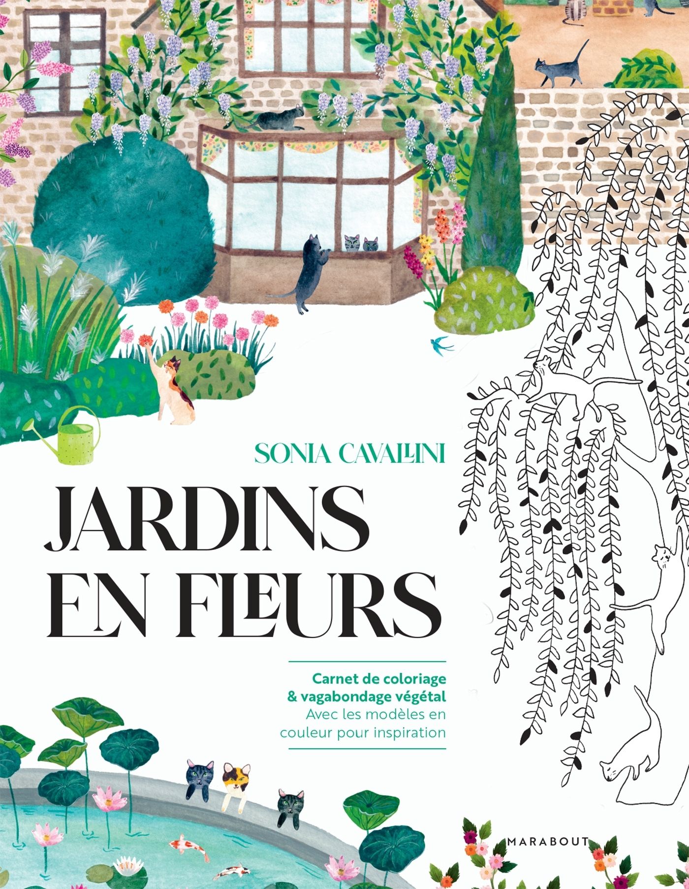 Jardins en fleurs. Carnet de coloriage et vagabondage végétal. Avec les modèles en couleur pour insp