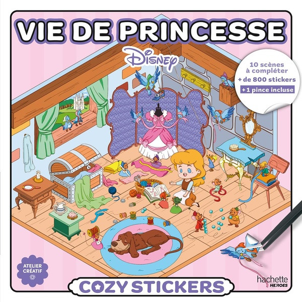 Vie de princesse. 10 scènes à compléter 800 stickers 1 pince incluse