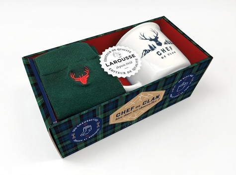 Chef de clan bien dans ses chaussettes ! Coffret avec 1 mug en céramique, 1paire de chaussettes et 1
