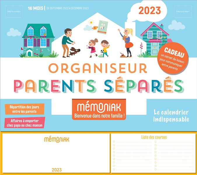 Organiseur parents séparés. De septembre 2022 à décembre 2023, Edition 2023