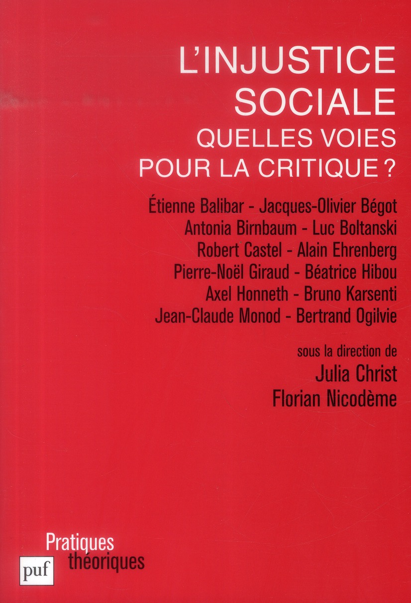 L'injustice sociale. Quelles voies pour la critique ?