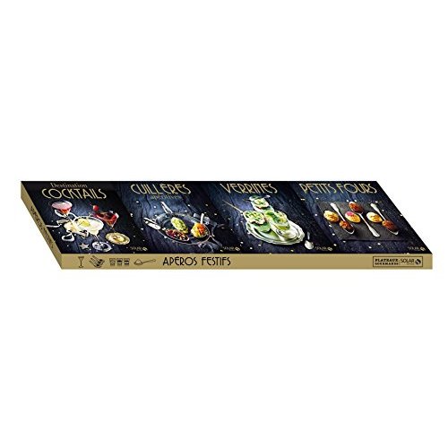 Apéros festifs. Coffret 4 livres : Destinations cocktails ; Petits fours ; Cuillères apéritives ; Ve