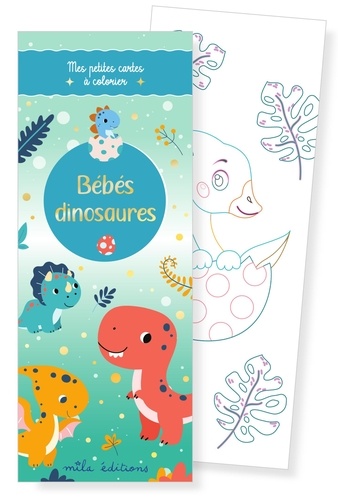 Bébés dinosaures. Mes petites cartes à colorier
