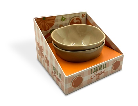 Coffret l'art de la soupe. Avec 2 bols de soupe en céramique et 1 livre de 30 recettes