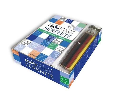 Coffret Le nuancier colortherapy sérénité. Avec 30 cartes à colorier, 4 crayons de couleur et 1 tail
