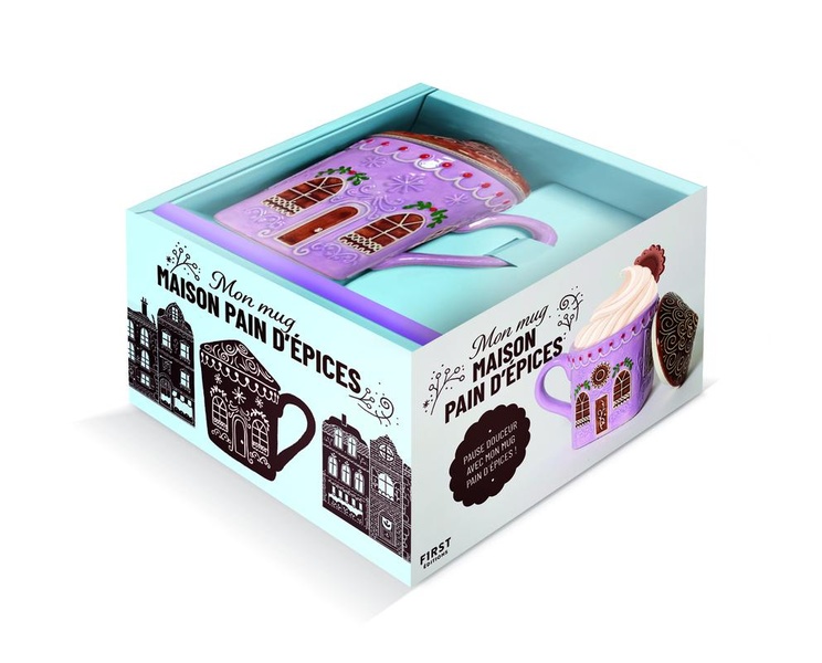 Ma maison pain d'épices. Coffret avec 1 mug et 1 livre de recettes spécial Noël