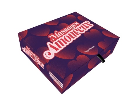 Massages amoureux. Avec un livre d'initiation, une huile de massage et un bandeau sensuel