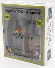 Coffret mes jus frais. Le livre de 36 recettes avec 2 bouteilles en verre et leur capsule