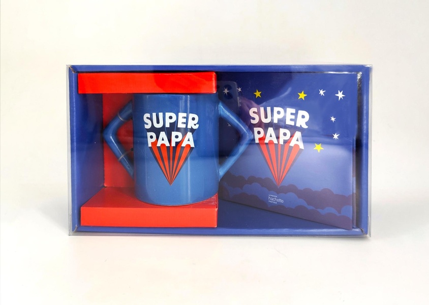 Le mug Super Papa. Le cadeau pour les Super Papas. Avec 1 livre