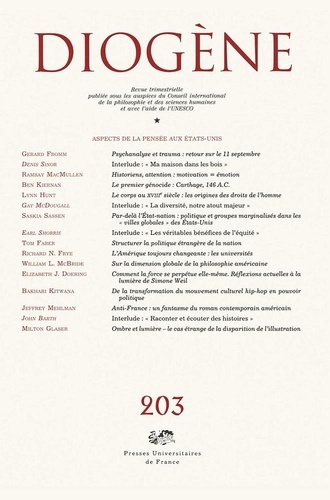 Diogène N° 203/2003