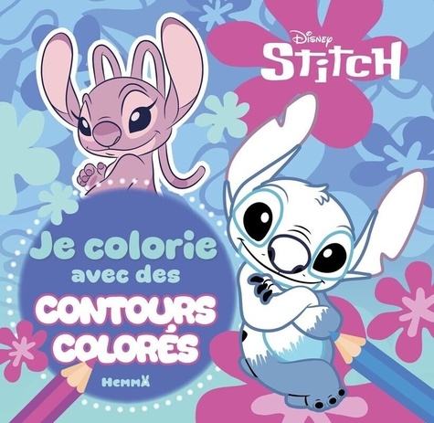 Je colorie avec des contours colorés Disney Stitch