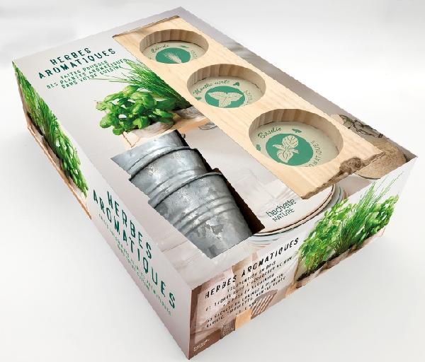 Herbes aromatiques - Faites pousser des herbes aromatiques dans votre cuisine. Coffret avec 1 suspen
