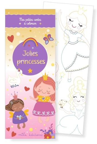 Jolies princesses. Mes petites cartes à colorier