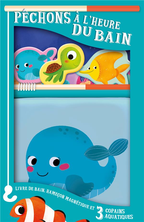 La baleine. Livre de bain, hameçon magnétique et 3 copains aquatiques