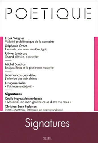 Poétique N° 125 : Signatures