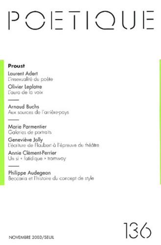 Poétique N° 136 : Proust