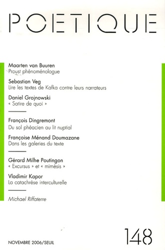Poétique N° 148, Novembre 2006