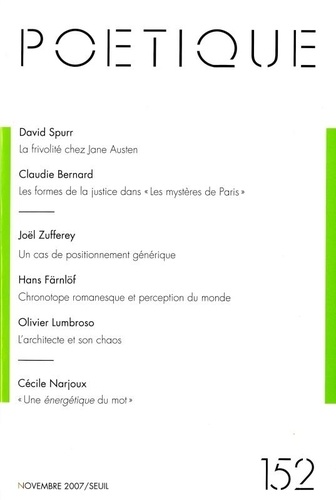 Poétique N° 152