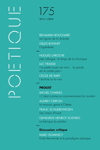 Poétique N° 175/2014-1 : Proust