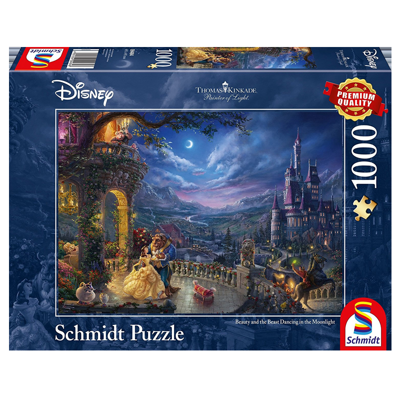 Puzzle Disney 1000 pièces - La belle et la bête, Danse au clair de lune
