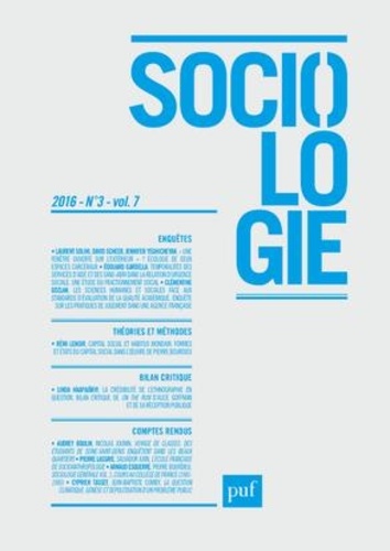 Sociologie Vol 27 n°3/2016