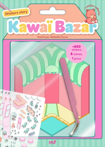 Kawaï bazar. Avec 600 stickers, 8 scènes et 1 pince