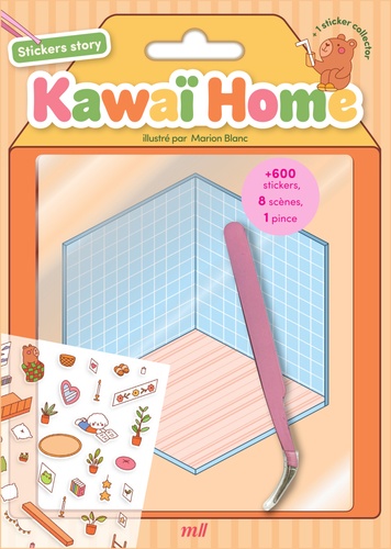 Kawaï home. 600 stickers, 8 scènes et une pince inclus
