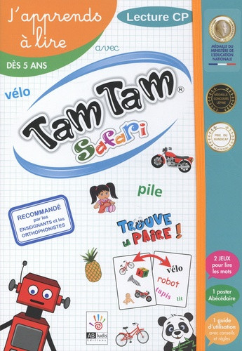 Tam Tam Safari J'apprends à lire Lecture CP. Avec 2 jeux pour lire les mots, 1 poster Abécédaire, 1
