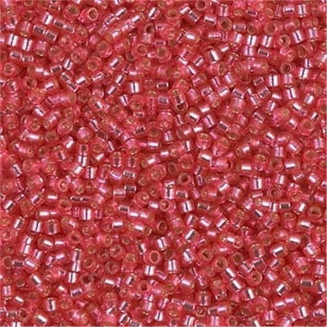 TUBE DURACOAT S/L DYED HIBISCUS 11/0 MIYUKI DELICA BEAD APPROX 7 GR