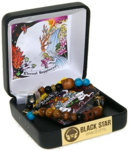 BLACK STAR BRACELET - BONHEUR / JEUNESSE ETERNELLE - ECRIN