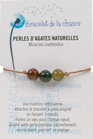 BRACELET DE LA CHANCE - PERLES D'AGATES NATURELLES