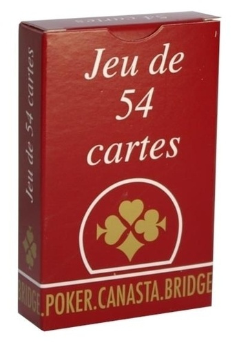 JEU 54 CARTES LA GAULOISE - BOITE CARTON, DOS ROUGE