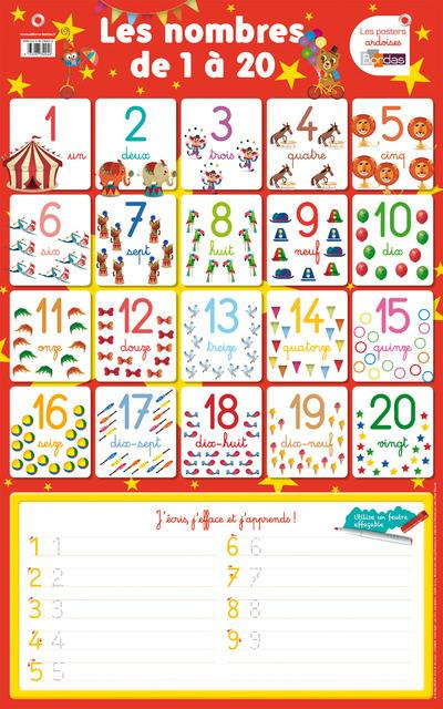 Poster les nombres de 1 à 20