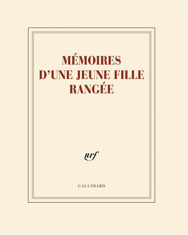 CAHIER "MEMOIRES D'UNE JEUNE FILLE RANGEE" (PAPETERIE)