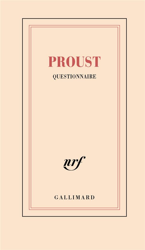 CARNET "LE QUESTIONNAIRE DE PROUST" (PAPETERIE)