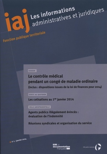 Les informations administratives et juridiques N° 1-2014 : Le contrôle médical des fonctionnaires