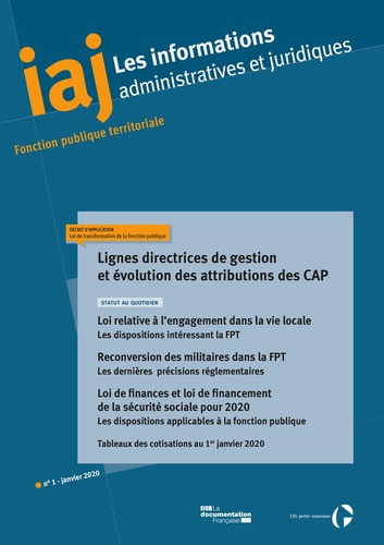 Les informations administratives et juridiques N° 1/2020 : Lignes directrices de gestion et évolutio