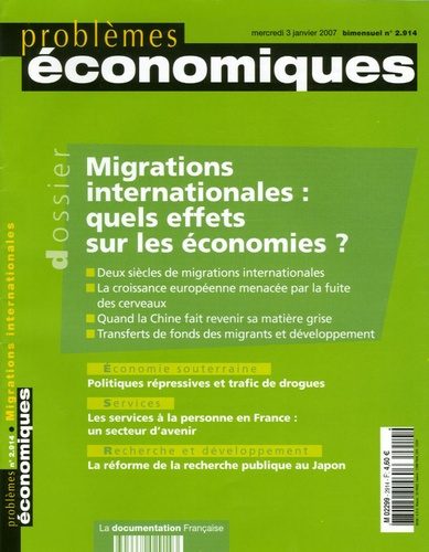 Problèmes économiques N° 2914, mercredi 3 janvier 2007 : Migrations internationales : quels effets s