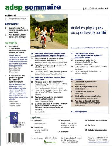 Activités physiques ou sportives et santé n 67 juin 2009